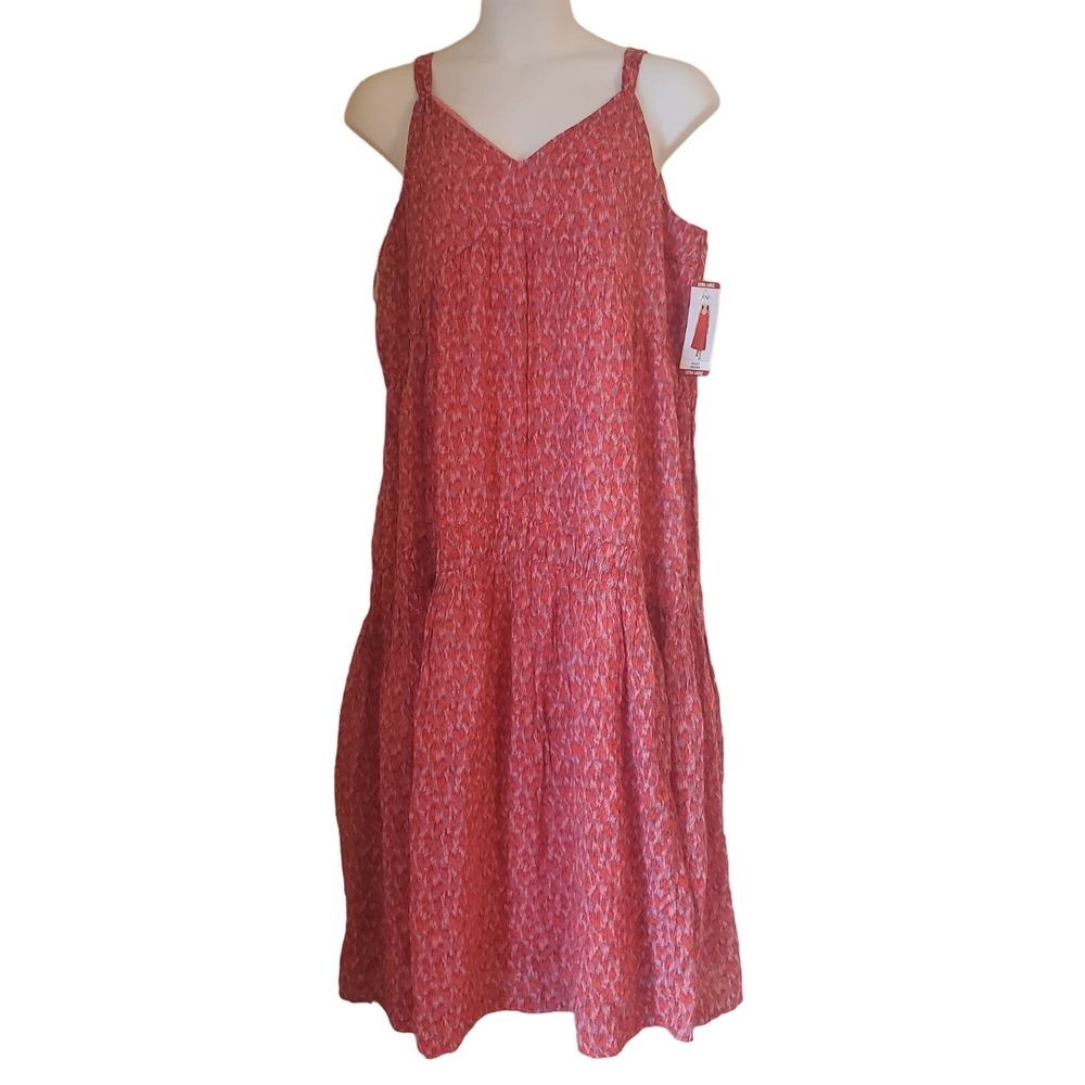 Joie‎ XL Tea Rose Maxi Dress NWT Sleeveless V Neck Tiered Pink Red Summer Beach